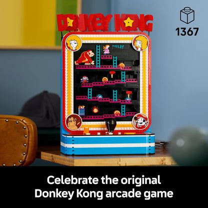 LEGO Super Mario Donkey Kong Arcade – Kit de Modelo 3D Interativo para Adultos, inclui Joysticks e Barris para Decoração Retrô – Item Colecionável de Games – Ideia de Presente para Fãs – 72051