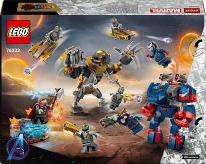 LEGO ǀ Marvel Vingadores: Ultimato Thor vs. Chitauri - Brinquedo de Construção com um Robô, Figura de Gorila e 7 Minifiguras, incluindo Thor, Rocket e Patriota de Ferro - Presente de Super-Herói para Meninos a partir de 8 Anos - 76322