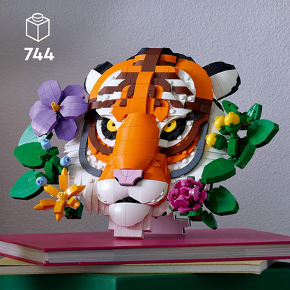 LEGO Art The Fauna Collection - Tigre - Pintura de animal 3D montável com flores decorativas da Botanicals - Conjunto de decoração faça você mesmo para casa ou escritório para adultos - Ideia criativa para presente - 31217