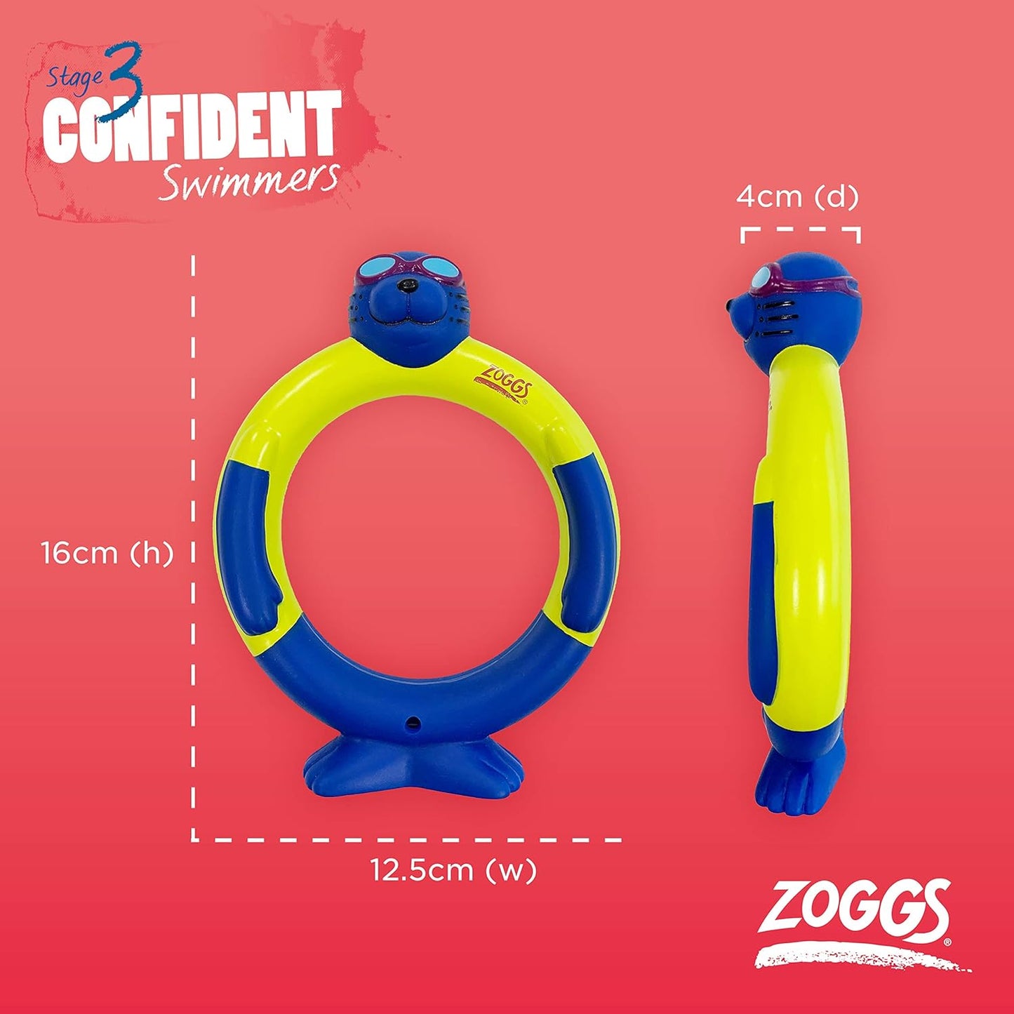 Zoggs Children's Zoggy Dive Rings Brinquedo e jogo de piscina (pacote com 3)