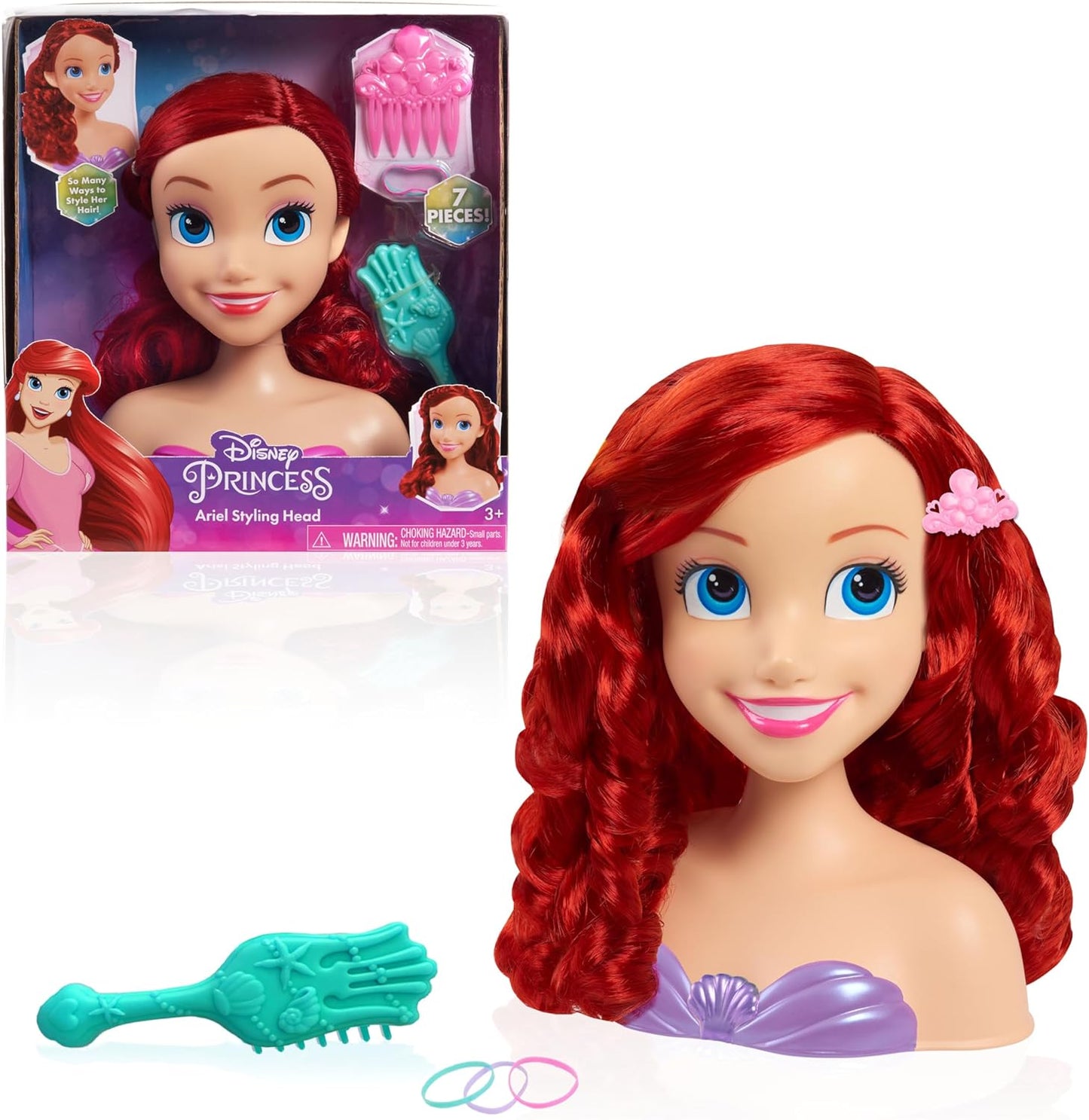 Cabeça de penteado básica da princesa Ariel da Disney