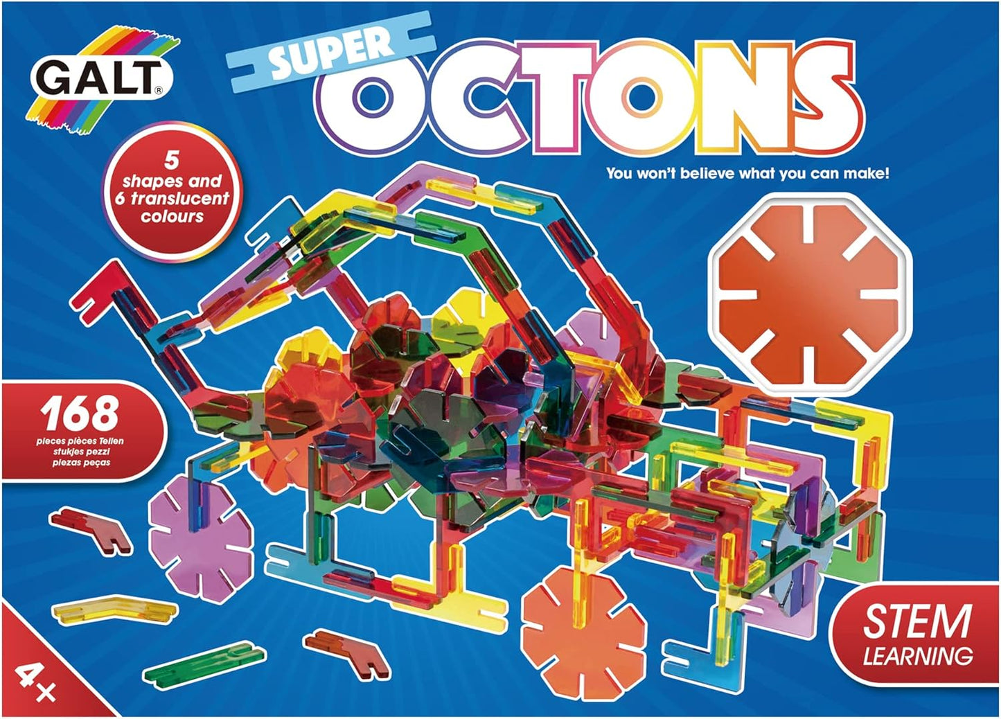 Galt Toys, Super Octons, Brinquedo de Construção, Idades 4 Anos Acima, 32 x 5,5 x 23 centímetros