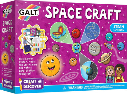 Galt Space Craft - Kit de artes e trabalhos manuais para crianças com 7 atividades espaciais divertidas e guia - Conjunto de atividades de ciências e artesanato para crianças - Presentes para meninos e meninas - Aprenda sobre planetas.