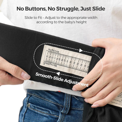 Momcozy Newborn Carrier WeeSnug - Leve e confortável para 3,2-11,3 kg, suporte ergonômico cruzado para as costas, fácil de colocar, carregador de bebê com viva-voz e suporte lombar, preto