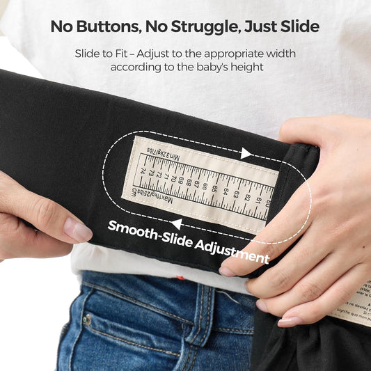 Momcozy Canguru para Recém-Nascido WeeSnug - Leve e Confortável para Bebês de 3,2 a 11,3 kg, Suporte Ergonômico Cruzado nas Costas, Fácil de Vestir, Canguru para Bebê com Suporte Lombar e Mãos Livres, Preto