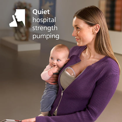 Philips Bomba tira-leite elétrica vestível Avent Natural Care (uso com as mãos livres) – imita o ritmo de sucção do bebê; protetor mamário SkinSense para máximo conforto – SCF494/11