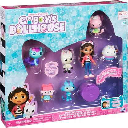 Gabby's Dollhouse Deluxe Set de regalo con 7 figuras de juguete y accesorio sorpresa, juguetes para niños a partir de 3 años