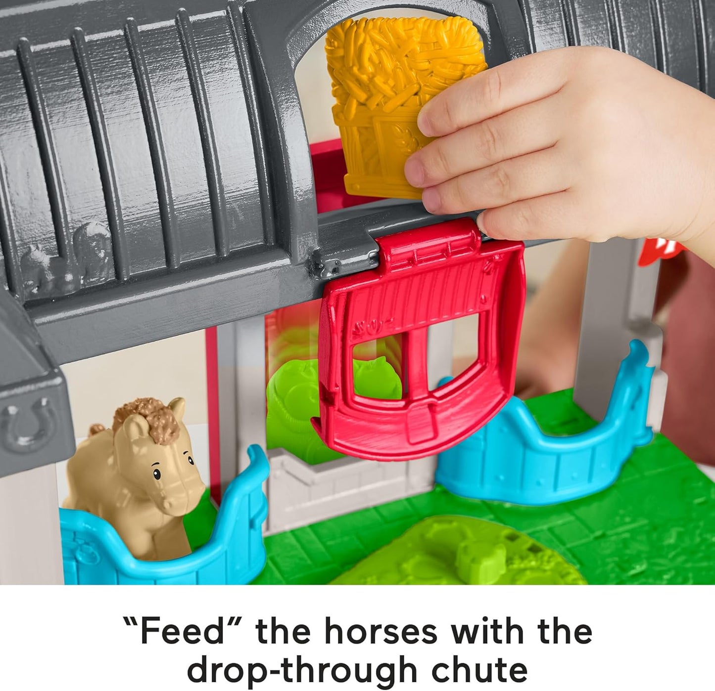 Fisher-Price Little People - Conjunto de Estábulo com Cavalos, Sons, Figuras e Acessórios para Crianças a partir de 1 Ano, HWR84