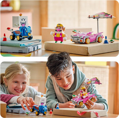 LEGO Super Mario: Mario Kart – Wario e Rei Boo - Brinquedo interativo com 2 carros e 2 figuras para brincar e exibir - Presente gamer para meninos e meninas a partir de 8 anos - 72038