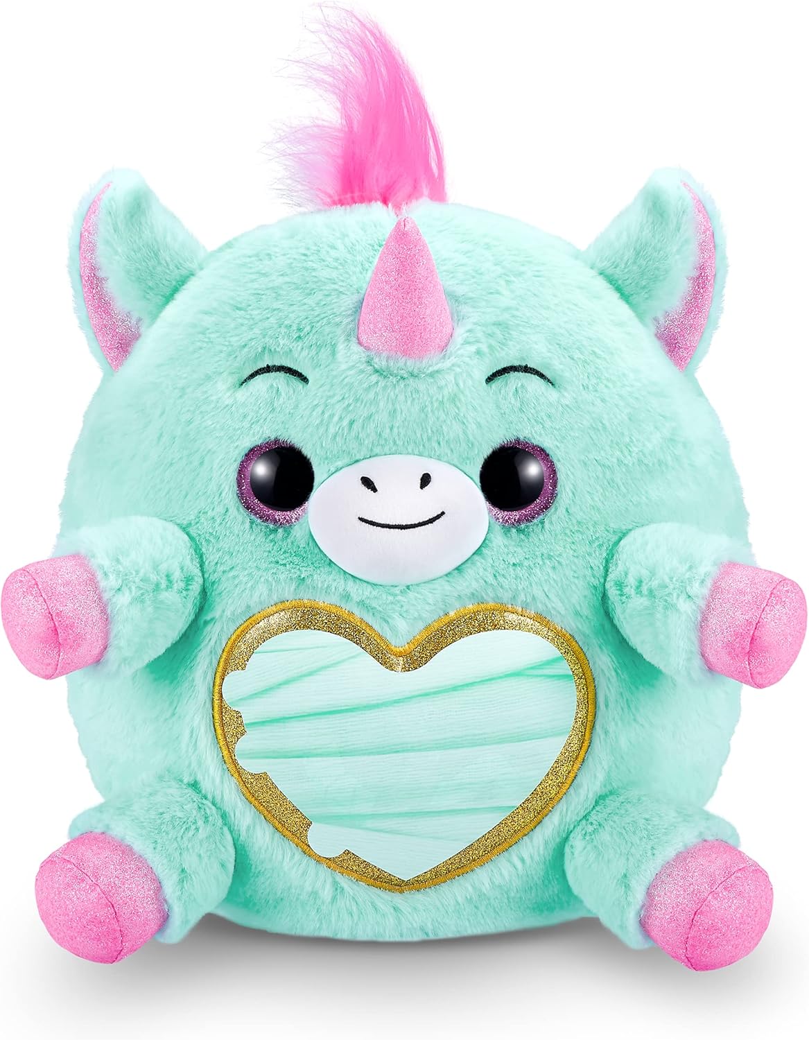 Rainbocorns Unicorn Rescue Surprise, Disco - Pelúcia colecionável - Ovo gigante, mais de 25 surpresas dentro, 35 cm, bicho de pelúcia fofinho, anéis, adesivos, acessórios vestíveis (unicórnio disco)