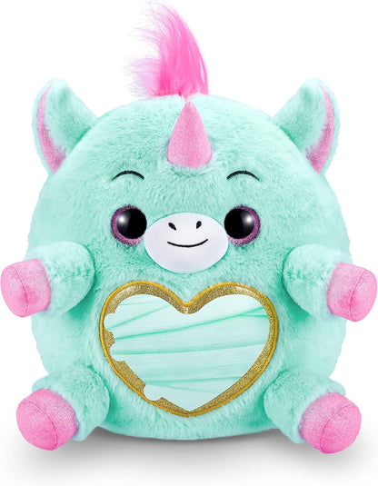 Rainbocorns Unicorn Rescue Surprise, Disco - Pelúcia colecionável - Ovo gigante, mais de 25 surpresas dentro, 35 cm, bicho de pelúcia fofinho, anéis, adesivos, acessórios vestíveis (unicórnio disco)