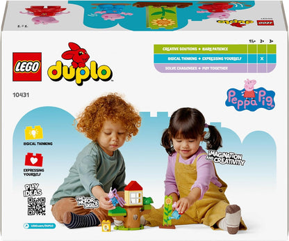 LEGO Brinquedo DUPLO Peppa Pig para jardim e casa na árvore, inclui 2 figuras, brinquedos educativos para crianças com mais de 2 anos de idade, ideia de presente de aniversário 10431