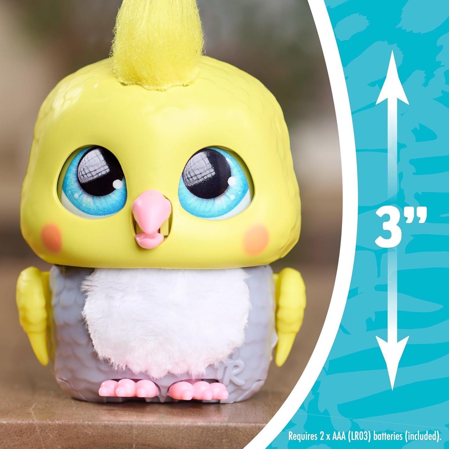 FurReal Just Play Handfuls Chirps, a Cacatua, Brinquedo Interativo de 8,9 cm, para Meninos e Meninas a partir de 4 Anos