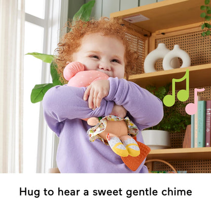 Brinquedo sensorial para bebês Fisher-Price: boneca de pelúcia com sino para bebês a partir de 6 meses. Vendido separadamente. HXK44