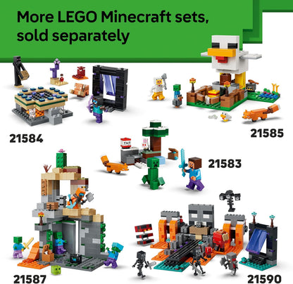 LEGO Minecraft O Jardim Pálido - Brinquedo em Miniatura com Minifigura Rangente e Figuras de Mobs Homem-Mariposa, Creeper e Esqueleto - Presente para Jogadores a partir de 7 Anos - 21586