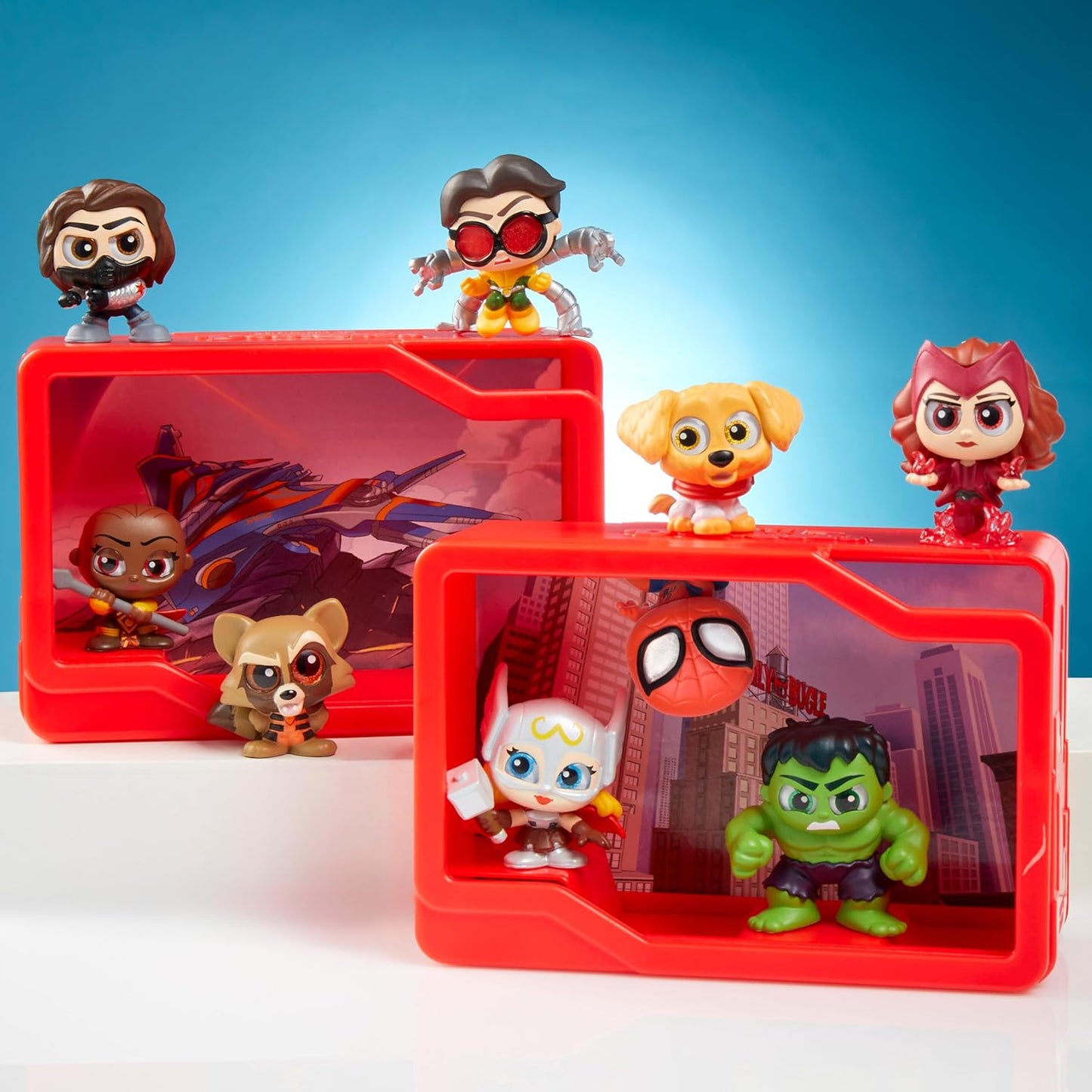 Just Play Marvel Doorables Action Peek Série 1, Figuras Colecionáveis da Marvel, para Meninos e Meninas a partir de 5 Anos