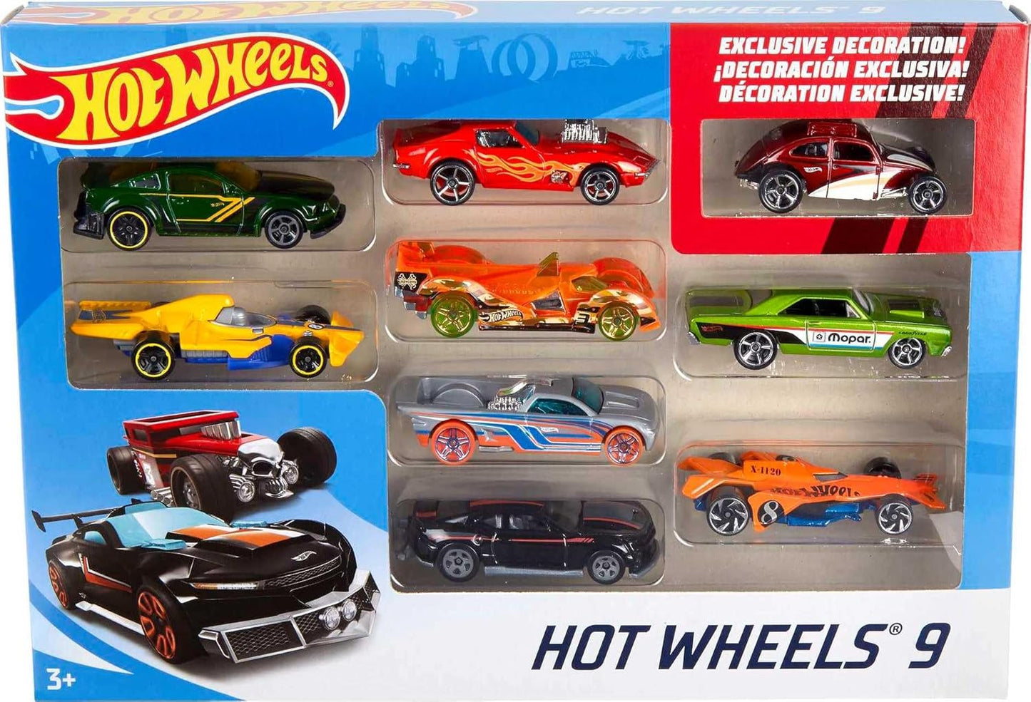 Hot Wheels Pacote de Presente com 9 Carrinhos (Modelos Podem Variar)