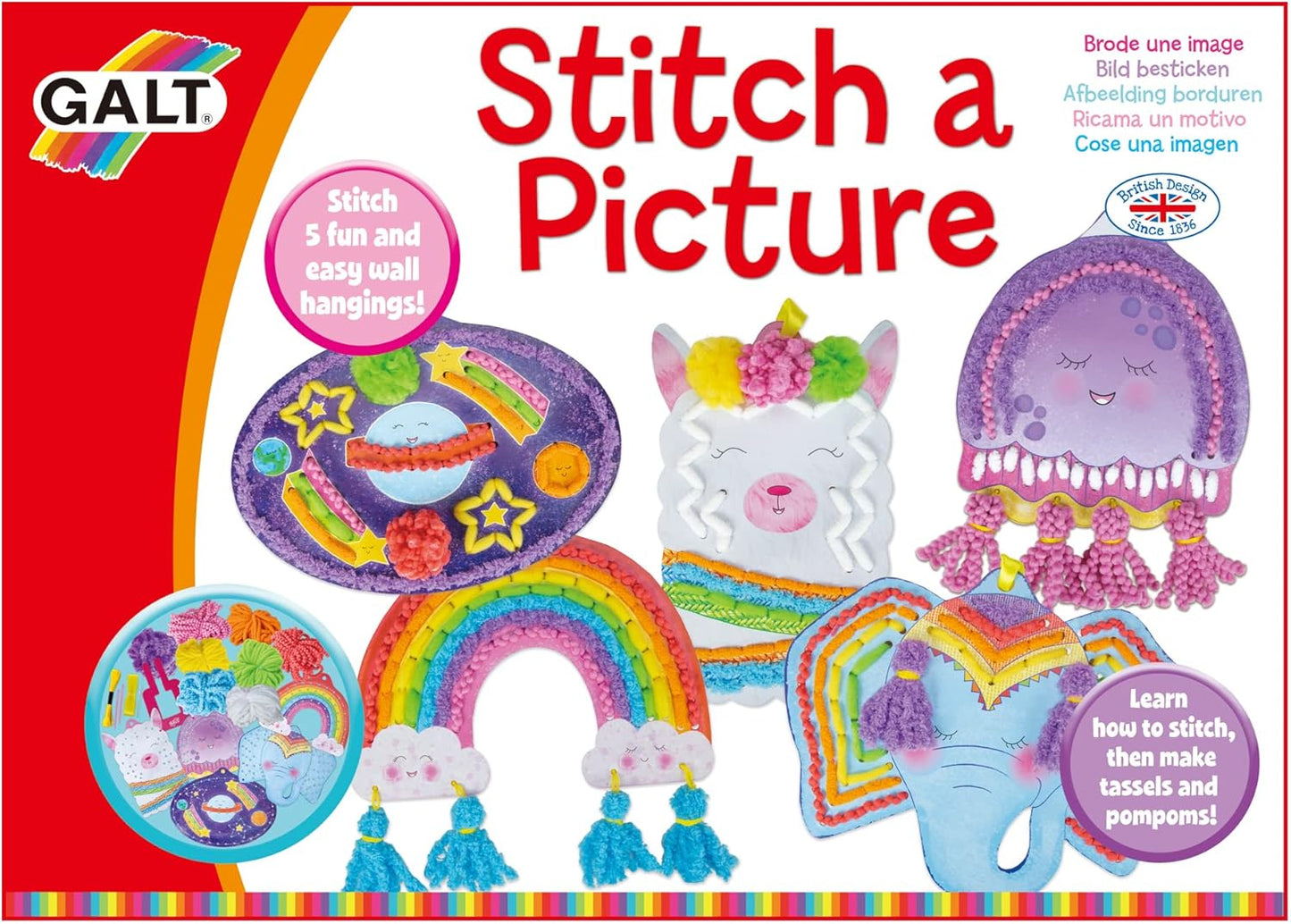 Galt Toys, Amigos de Feltro, Kit de Costura, Kits de Artesanato Infantil, A partir de 6 Anos, Galt Toys, Feltragem Divertida, Artesanato em Feltro para Crianças, A partir de 5 Anos, Galt Toys, Costure uma Imagem, Kits de Artesanato Infantil