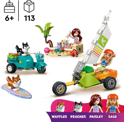 LEGO Friends Surfing Dogs and Adventure Set, Building Toy for 6 Plus Year Old Girls, with 2 Mini Doll Characters and 2 Pet Corgi Animal Figures