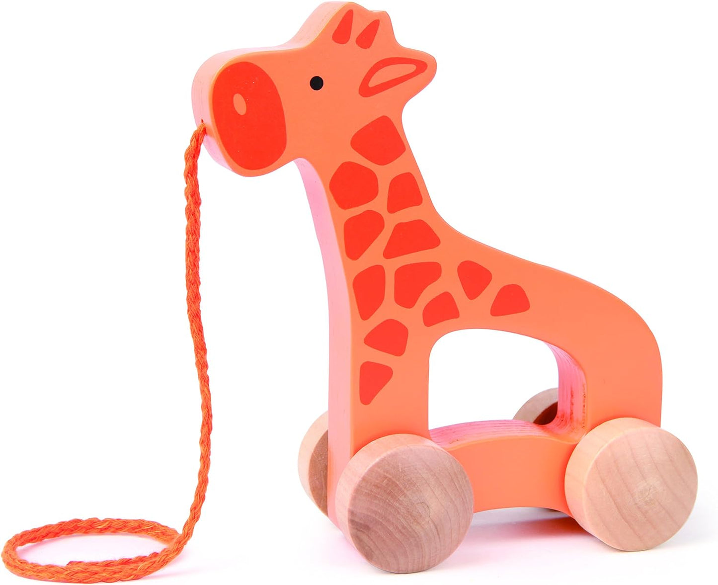 Hape E0906 Girafa - Brinquedo de madeira para empurrar e puxar - Por 12 meses +