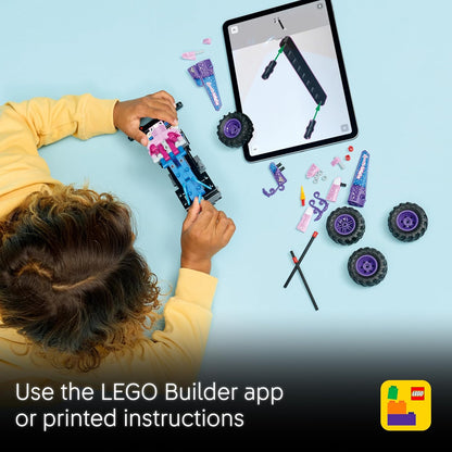 LEGO Technic Monster Jam Sparkle Smash Caminhão de Brinquedo com Mecanismo de Fricção - Kit de Modelo de Carro de Corrida com Tema de Unicórnio Rosa - Presente de Aniversário Criativo para Meninos, Meninas e Fãs a partir de 7 Anos - 42220