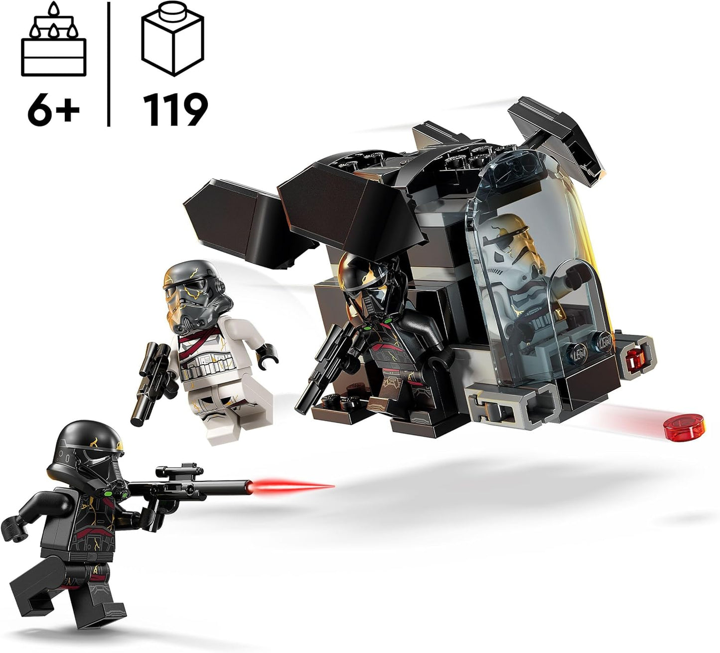 LEGO Star Wars: Ahsoka Death Trooper & Night Trooper Battle Pack, pequeno presente para meninos, meninas e fãs com 6 anos ou mais, brinquedo de construção Dropship para crianças, 4 personagens com blasters 75412