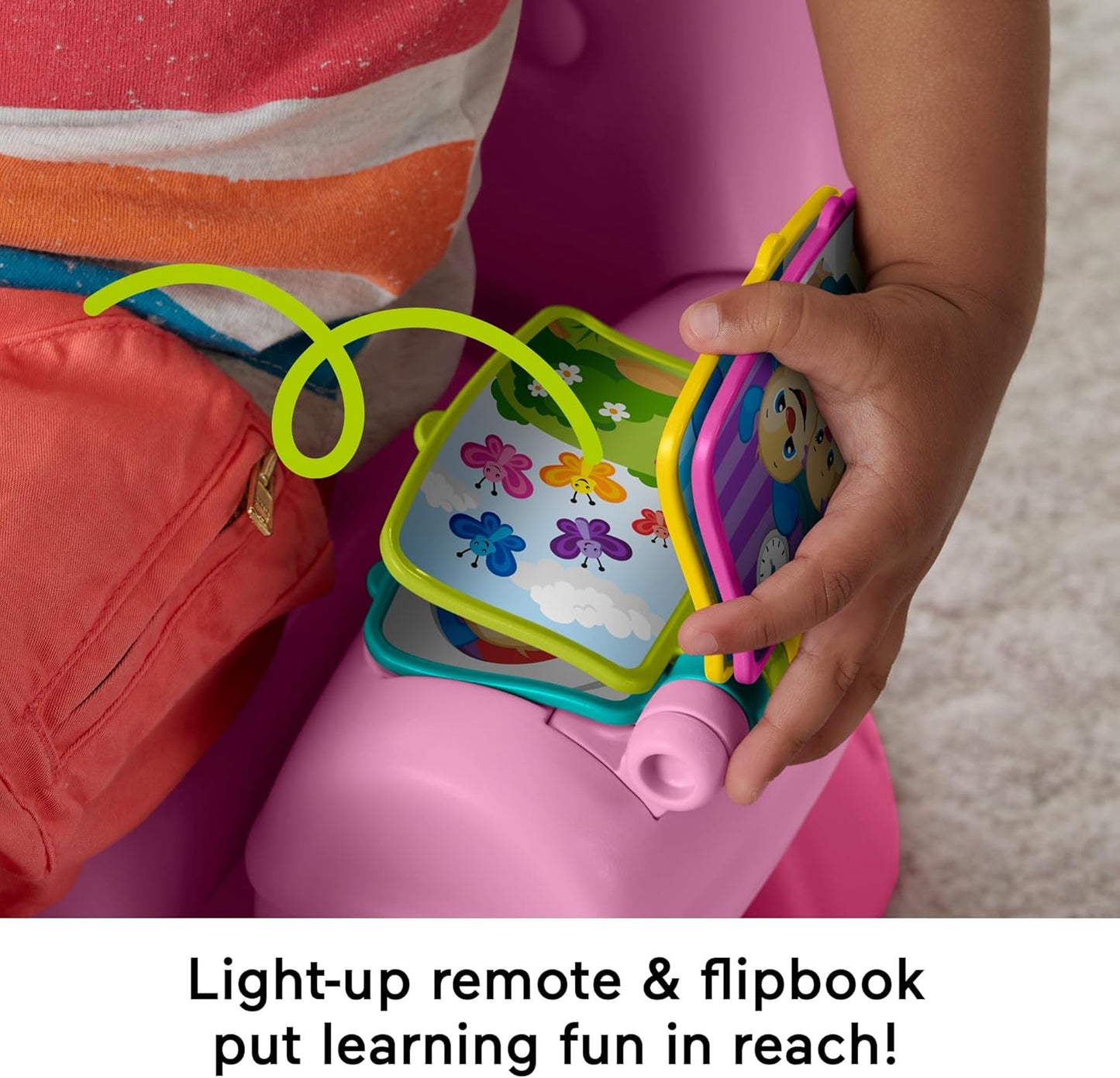 Cadeira de atividades Fisher-Price Laugh & Learn Smart Stages, rosa, com música, luzes e atividades para crianças a partir de 1 ano, versão multilíngue: inglês, francês e alemão, JFF07