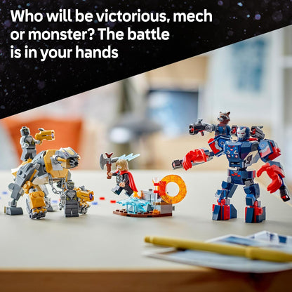 LEGO ǀ Marvel Vingadores: Ultimato Thor vs. Chitauri - Brinquedo de Construção com um Robô, Figura de Gorila e 7 Minifiguras, incluindo Thor, Rocket e Patriota de Ferro - Presente de Super-Herói para Meninos a partir de 8 Anos - 76322