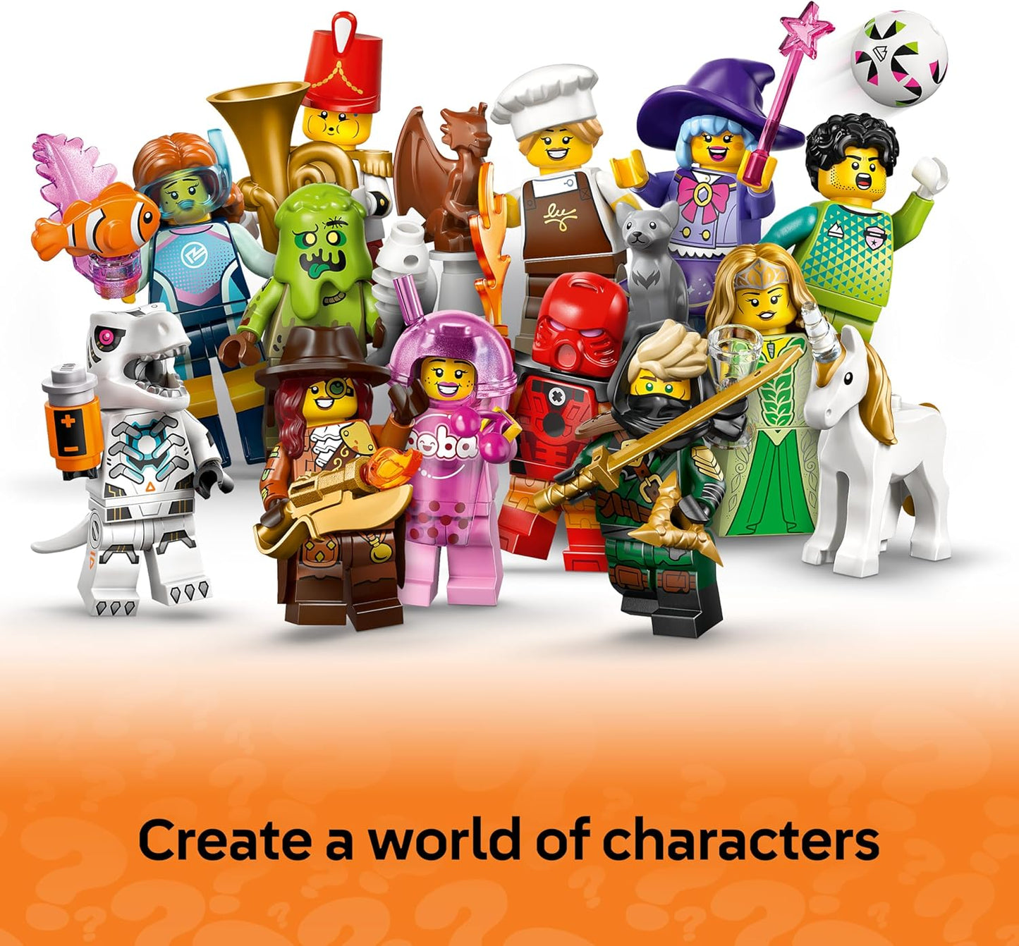 LEGO Minifigures Série 29 - Caixa Surpresa - Ganhe 1 de 12 Brinquedos Colecionáveis - Figuras incluem Goleiro de Futebol e Elfo Unicórnio - Lembrancinhas de Festa para Meninos e Meninas a partir de 6 Anos - 71052