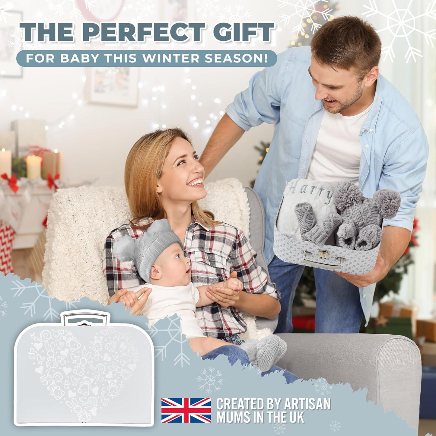 Conjunto de presentes unissex para bebês - Presentes para bebês recém-nascidos unissex, presentes para revelação do sexo do bebê, presentes personalizados para chá de bebê - presentes personalizados, roupas de inverno para bebês