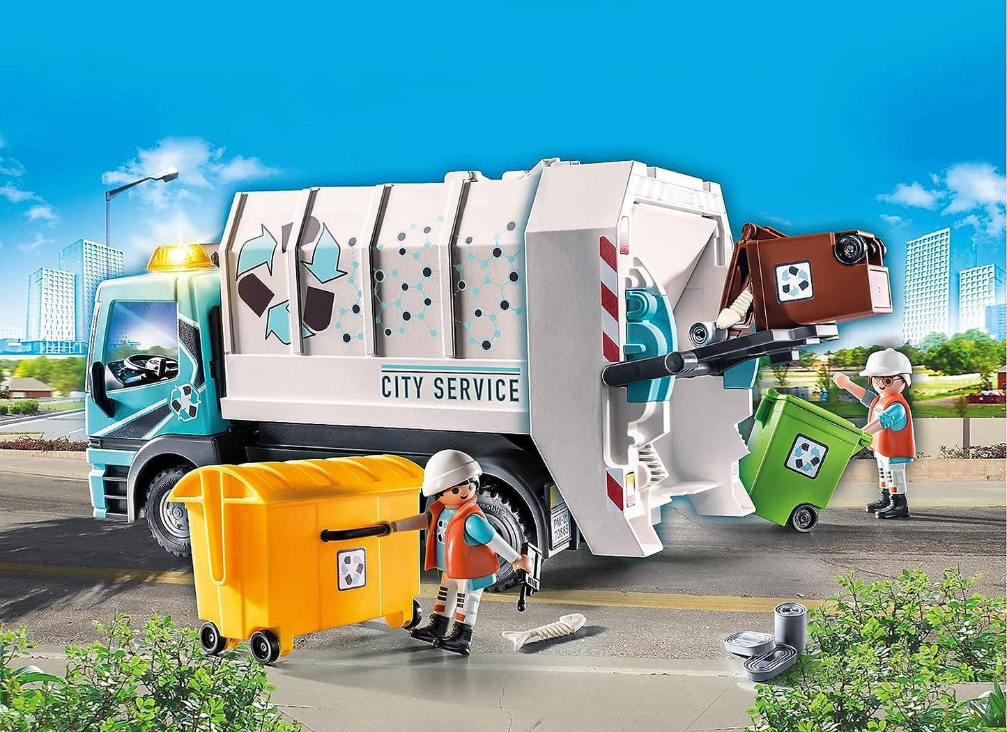 PLAYMOBIL City Life 70885 Caminhão de reciclagem com luz intermitente 4+ Anos