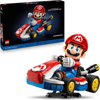 LEGO Mario Kart – Mario e Kart Padrão - Kit de Modelo de Carro e Figura de Personagem da Nintendo para Fãs de Jogos - 72037