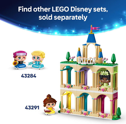 LEGO|Disney Princesas Miniatura Jasmine e Rapunzel - Brinquedo Colecionável com 2 Mini Bonecas e Acessórios, incluindo uma Lâmpada Mágica - Pequeno Presente para Meninas e Fãs a partir de 5 Anos - 43303