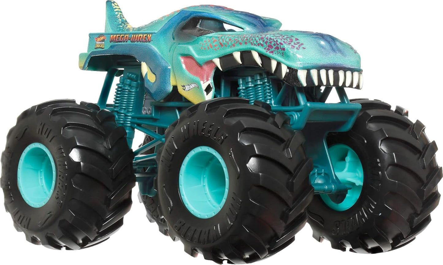 Hot Wheels Monster Trucks, Monster Truck Gigante, Caminhão de Brinquedo Die-Cast em Escala 1:24 com Rodas Enormes e Design Incrível, JDR03