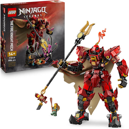LEGO Ninjago - O Cavaleiro de Fogo Conjunto de Construção Monstruoso com uma Figura Articulável, 2 Minifiguras e um Monstro Marinho em um Suporte de Exposição Presente de Aniversário para Meninos e Adolescentes com Mais de 14 Anos - 71846
