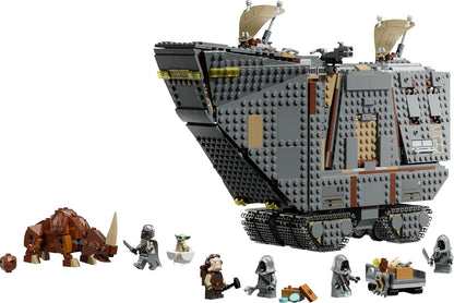 LEGO Star Wars 75453 Sandcrawler Offworld e Mudhorn – Kit de montar com figura do Grogu e 5 minifiguras (incluindo O Mandaloriano) – Presente de aniversário para adolescentes a partir de 14 anos e fãs de filmes