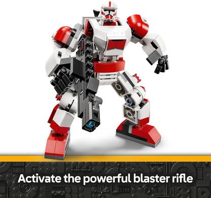 LEGO Star Wars 75448 Clone Shock Trooper Mech - Figura de ação articulada com rifle blaster e minifigura - Presente colecionável para meninos e fãs a partir de 6 anos
