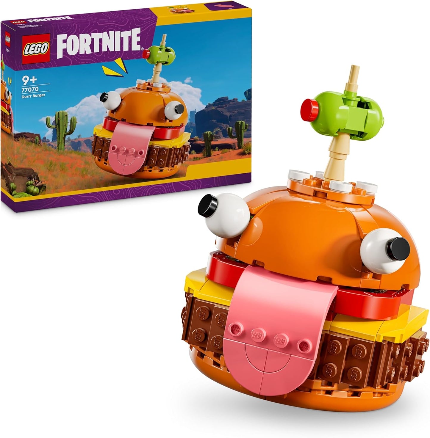 LEGO Conjunto de hambúrguer Fortnite Durrr, brinquedo de construção de personagens de videogame para meninos e meninas de 9 anos ou mais, figura colecionável, presente de aniversário criativo para crianças, adolescentes e jogadores