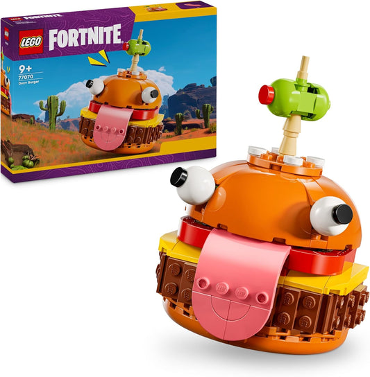LEGO Conjunto de hambúrguer Fortnite Durrr, brinquedo de construção de personagens de videogame para meninos e meninas de 9 anos ou mais, figura colecionável, presente de aniversário criativo para crianças, adolescentes e jogadores
