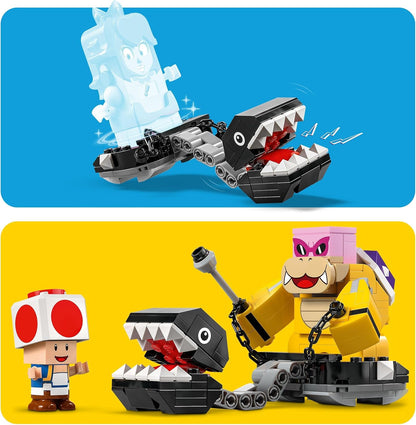 LEGO Conjunto Super Mario Battle com Roy no Castelo de Peach, brinquedo de construção de personagem Nintendo para meninos e meninas de 7 anos ou mais, com 3 figuras, conjunto de aventura, presentes para crianças e jogadores