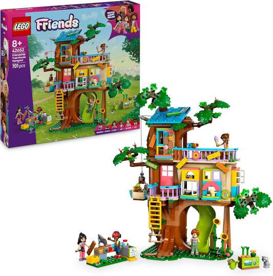 LEGO Conjunto de Hangout Friends Friendship Tree House, brinquedo criativo com jardim, 4 personagens minibonecas, figuras de animais e acessórios de comida para brincadeiras imaginativas