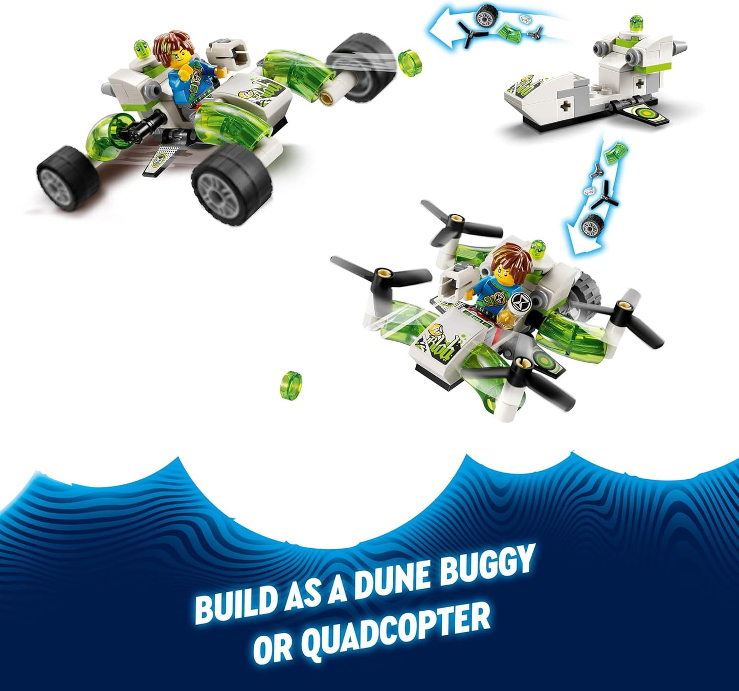 LEGO DREAMZzz Brinquedo de carro off-road de Mateo, conjunto de modelo de veículo para crianças, meninos e meninas construir um buggy ou helicóptero, inclui Mateo uma minifigura mais Z-Blob, brinquedos de construção colecionáveis 71471