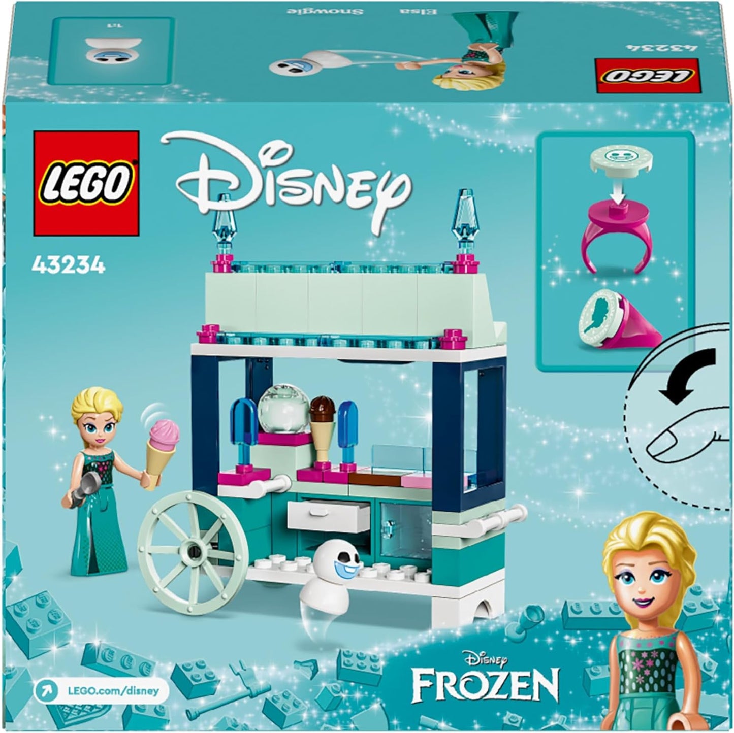 LEGO ǀ Brinquedo de sorvete montável da princesa Elsa da Disney Princess Elsa para crianças, meninas e meninos com miniboneca da princesa Elsa e boneco de neve, é um presente divertido para todos os dias 43234