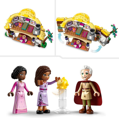 LEGO 43231 Disney Wish La Cabaña de Asha, Casa de Muñecas de Juguete de Apertura de la Película Wish con minimuñecas de Asha, Sakina y Sabino y figura de estrella, idea para niños, niñas y niños