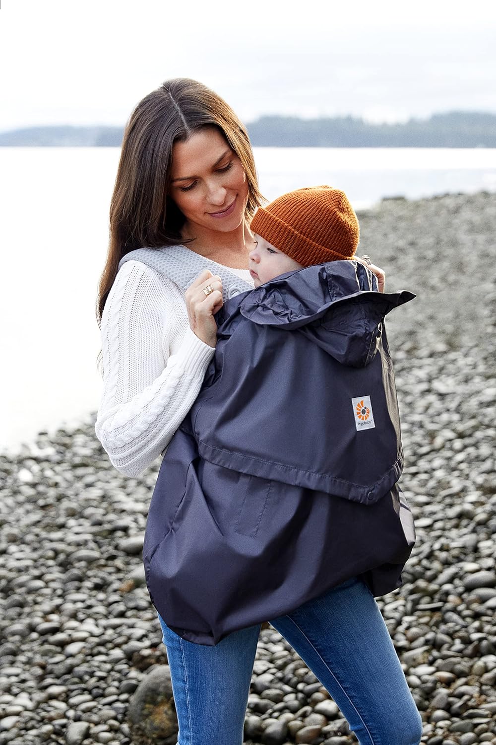 Ergobaby Funda cortavientos y impermeable, protección contra el viento y la lluvia para todos los portabebés Ergobaby, funda repelente al agua, Carbón