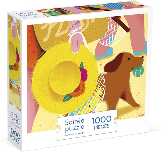 Janod - Quebra-cabeça de 1000 peças para adultos, adolescentes e crianças - Passeio na praia - Desenvolve paciência e destreza - Fabricação europeia, tintas vegetais e certificação FSC - A partir de 8 anos - J02524