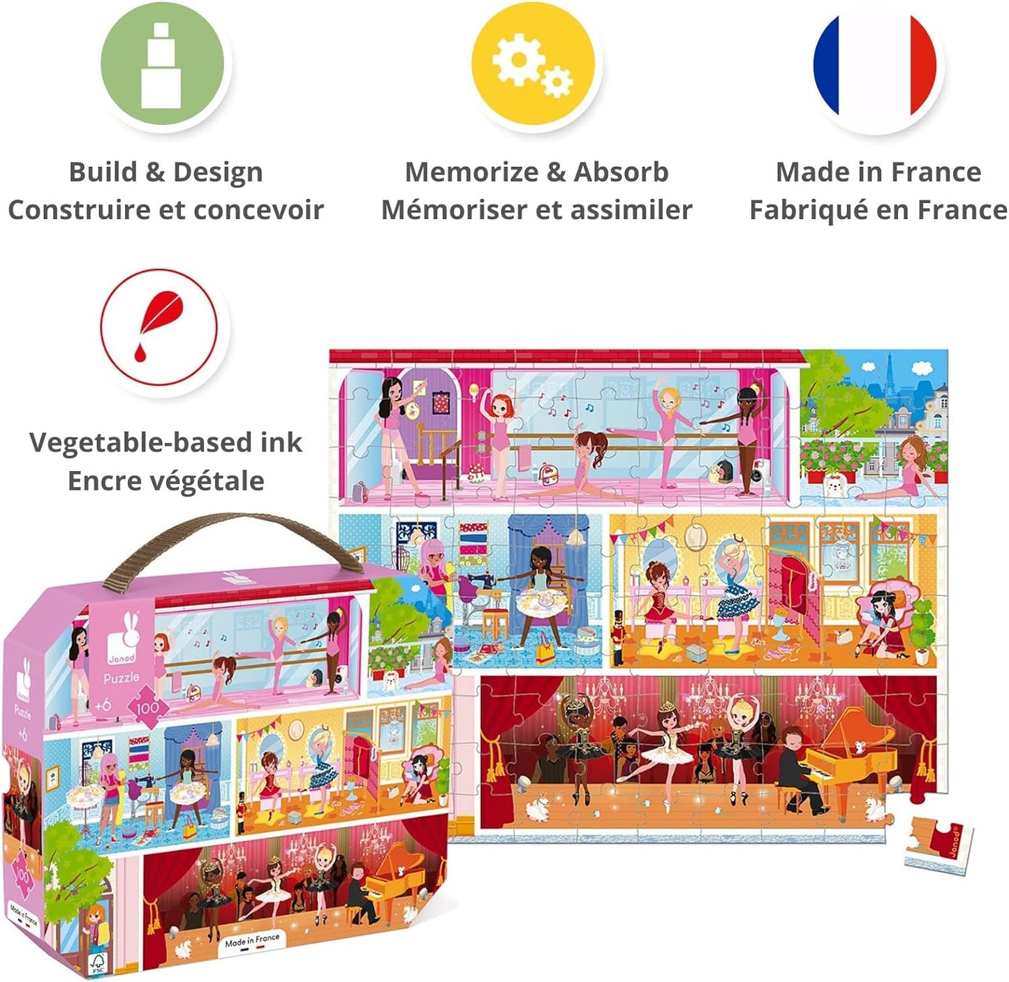 Janod Rainstick de madeira - Coleção Pure - Brinquedo de aprendizagem precoce - Habilidades motoras finas e concentração - Estimulação visual e auditiva - Tinta à base de água - a partir dos 6 meses de idade, J05208