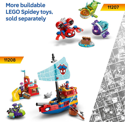 LEGO ǀ Marvel Homem-Aranha em sua Moto vs. Rino - Brinquedo de Super-Herói com Moto e 2 Minifiguras - Presente para Meninos a partir de 4 Anos e Fãs do Desenho do Homem-Aranha e Seus Amigos Incríveis - 11206