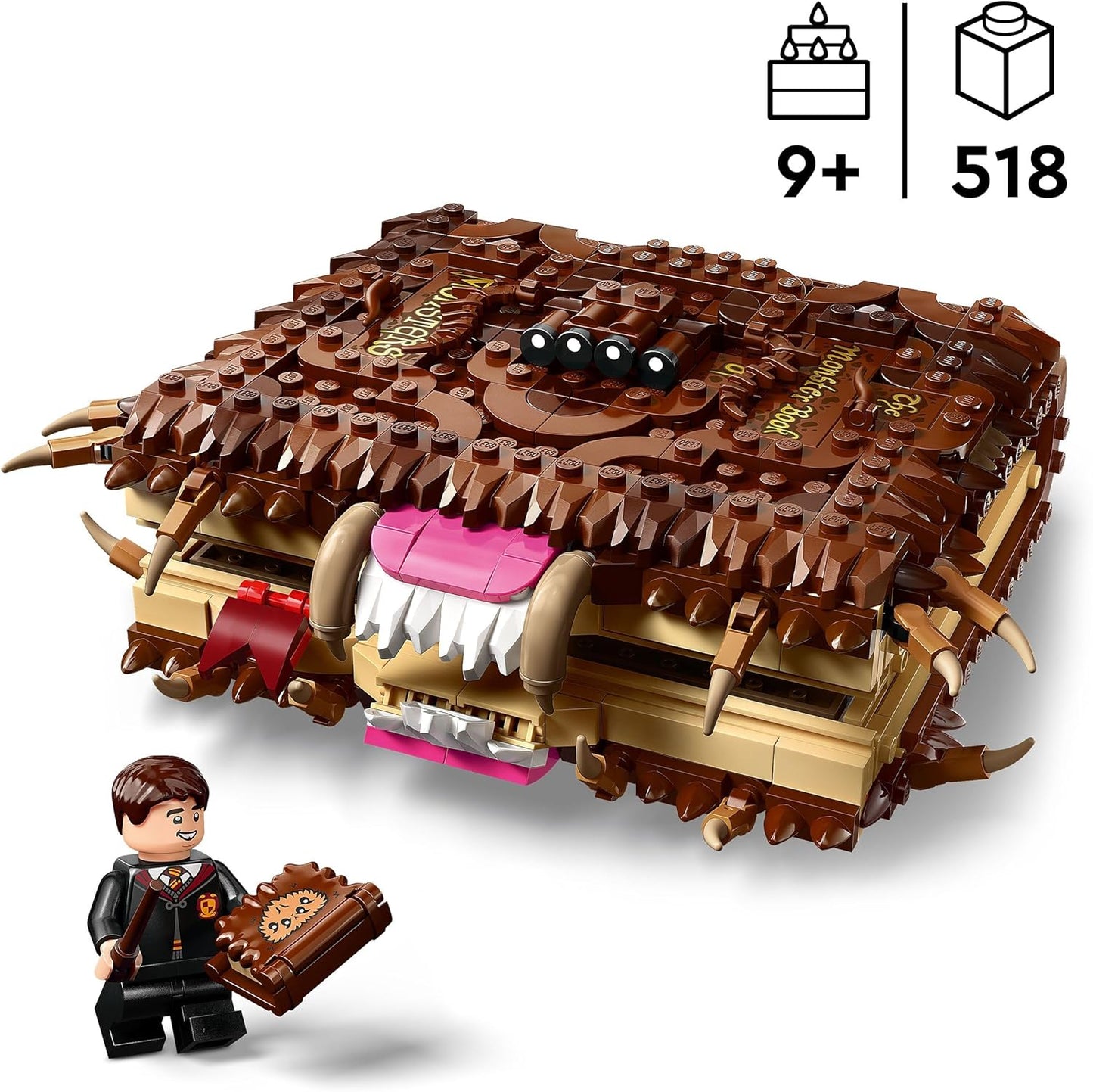 LEGO Harry Potter Monstro Mastigador Livro dos Monstros – Brinquedo Interativo com Motor Retrátil e Boca Mastigadora – inclui Minifigura Neville Longbottom – Presente para Meninos, Meninas e Fãs a partir de 9 anos – 76449