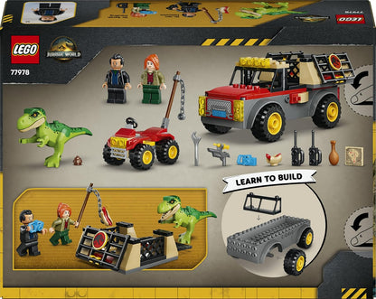 LEGO Jurassic World – Caminhão de Transporte de T. rex Jovem – Inclui figura de dinossauro, modelo de quadriciclo e 2 minifiguras – Presente de aniversário com tema de dinossauro para meninos e meninas a partir de 4 anos – 77978